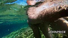 Chubby mature asian milf rides monster cock anal under ocean waves close up!