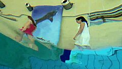 lera and sima lastova tease in sexy wet underwater play