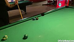 pool game slut slurps cock in public toilet cumshot!