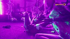 neon party turns wild with tight latina pussies screaming in orgasm