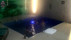 Hot Blonde Brazilian Friends Threesome in Motel Pool