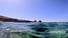 Chubby mature asian milf rides monster cock anal under ocean waves close up!