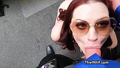 redhead milf heels office busted then hardcore fucked