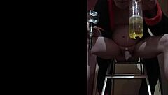 bisexual guy ladder piss tasting humiliation closeup show