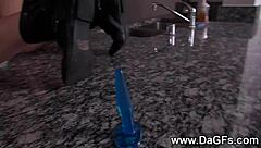 ow that hurts my first time shoving brutal anal toy deep inside