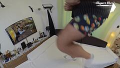 aged blonde lady takes monster cock deep in fat pussy