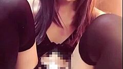 Black-Haired Ladyboy Masturbates Quietly in Public Toilet!