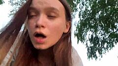 I'm pounding my best friend's hot girlfriend hard in the forest outdoors