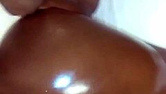 Big booty ebony babe takes bbc sideways pounding