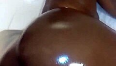 Big booty ebony babe takes bbc sideways pounding