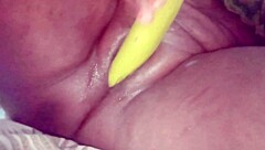 Desi bhabhi fucks brinjal toy deep in shaved wet pussy pov