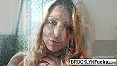 Brooklyn boldly teases massive tits and perfect body