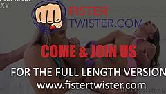 laura's fisting twists cayla's gaping lesbian pussy