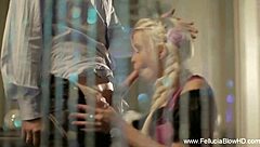 blonde bombshell devours cock with expert oral flair!