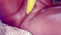 Desi bhabhi fucks brinjal toy deep in shaved wet pussy pov