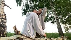 I'm pounding my best friend's hot girlfriend hard in the forest outdoors