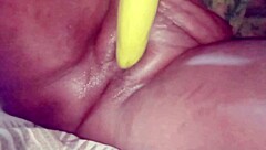 Desi bhabhi fucks brinjal toy deep in shaved wet pussy pov