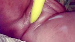 Desi bhabhi fucks brinjal toy deep in shaved wet pussy pov