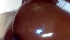 Big booty ebony babe takes bbc sideways pounding