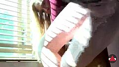 tall blonde model fucked hard while stuck unaware