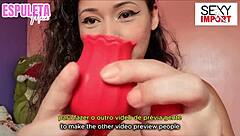 Hot Brunette Latina Bursts with Pussy Toy Emotions