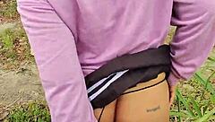 crazy colombian wife flashes big ass risky public outdoor tease