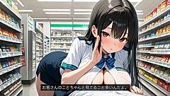 深夜コンビニ巨乳店員がパイズリで誘う🤭💦 JOI shop tease