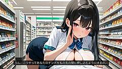 深夜コンビニ巨乳店員がパイズリで誘う🤭💦 JOI shop tease