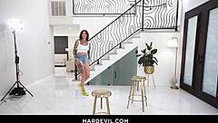 kitt jones strips lingerie for brutal anal fisting audition