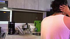 wanna learn manners from big ass stepmom in kitchen?