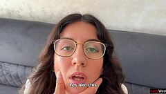 speech therapist drills patient in all holes ending with anal cum glasses