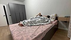 cheating wife hides moans tight pussy stretched by secret dildo