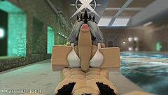 alsace cosplayer deepthroats at pool cosplay sex