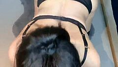 POV Petite Brunette Dildo Blowjob Mesh Panties Nylons