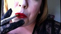 tina snua smokes in lace gloves?