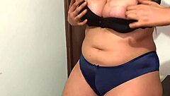 brunette colombian bangs stuck latina in bathroom creampie