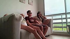 blonde brunette mff share cock movie night homemade