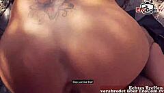 german latina milf caught flashing tits in berlin park pov