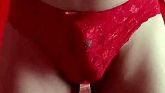 Want to see me model this sexy red lace thong in lingerie?