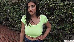 ella's hairy wet pussy pounded hard outdoors for quick cash