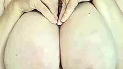 Hey granny, shake those big natural tits in lingerie