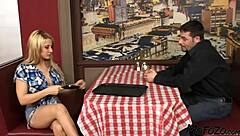 Horny Waitress Bent Over Taking Rough Doggystyle Pounding