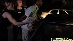 a black dude and female cop uniform encounter
