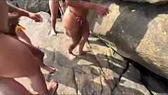 I fucked the hot Brazilian on nudist beach 😍👙