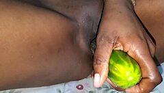 Black Babe's Hairy Big Pussy Squirts Toys Rip Clothes