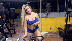 Blonde Colombian Milf Guides Your Naked Gym Workout JOI Karen Sleent
