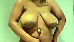 big black beauty squirts massively fingering saggy tits