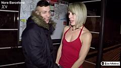 nora spots young stud at bus stop and fucks him hard