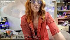 Big sexy britney strips in library for sloppy librarian blowjob facial cumshot