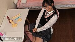 peeping petite asian teen's tight pussy toy play in bedroom